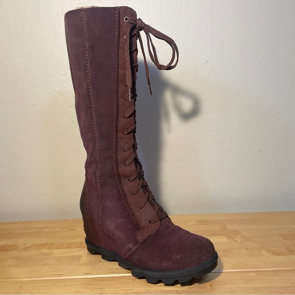 Sorel, the Joan Wedge II Tall Waterproof Leather Boots - Picture 2 of 15